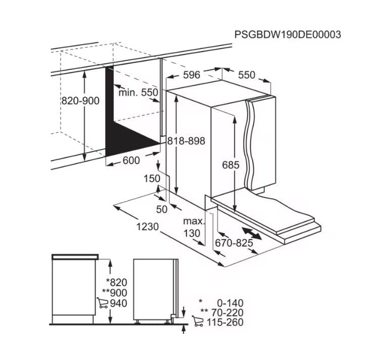 AEG integrerbar opvaskemaskine FSK63657P - D18771 - Recirk -