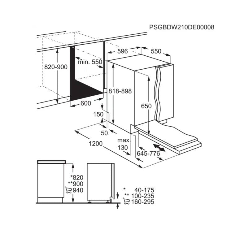Electrolux integrerbar opvaskemaskine KEQC7200L - D17145 - Recirk - D17145