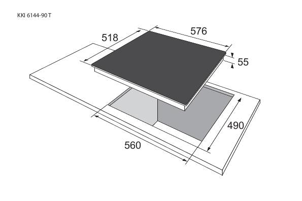 Gram induktionskogeplade KKI6144-90T - D18228