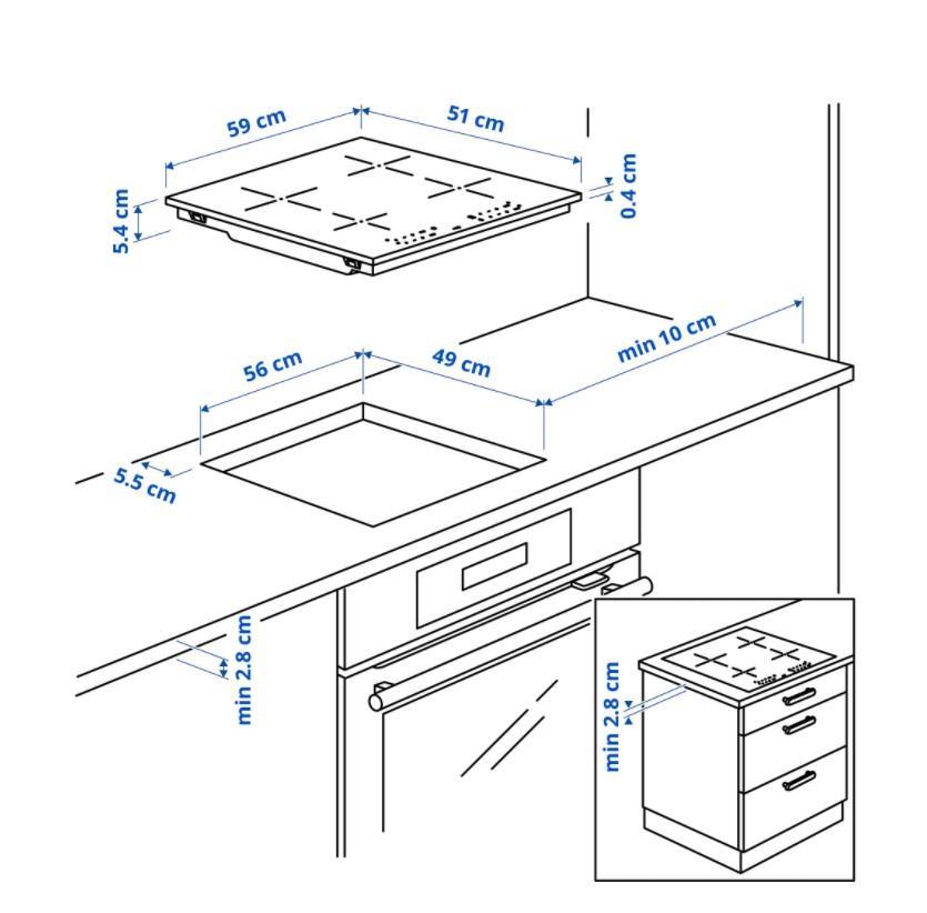 IKEA induktionskogeplade TREVLIG HB I120 - D18225