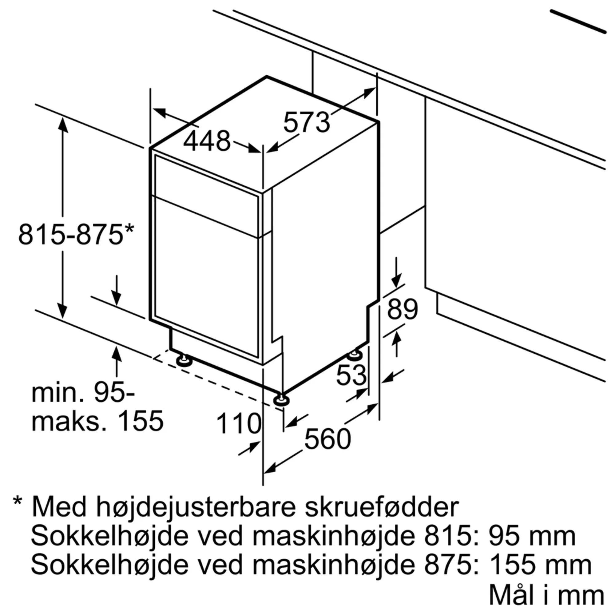 Siemens 45 cm. opvaskemaskine SR46M580SK - D16339