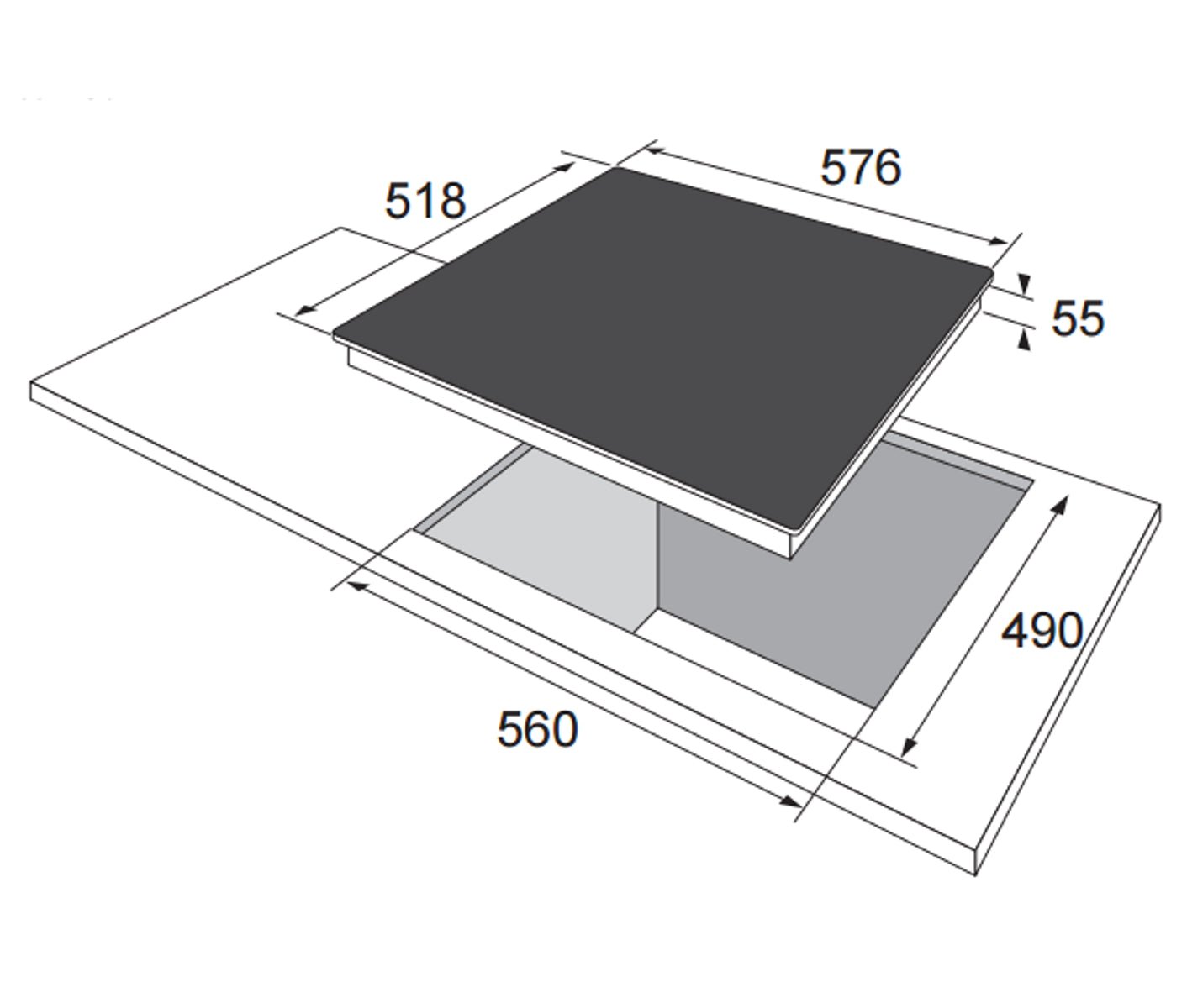 Gram induktionskogeplade KKI6044 - 90T - D18236 - Recirk - D18236
