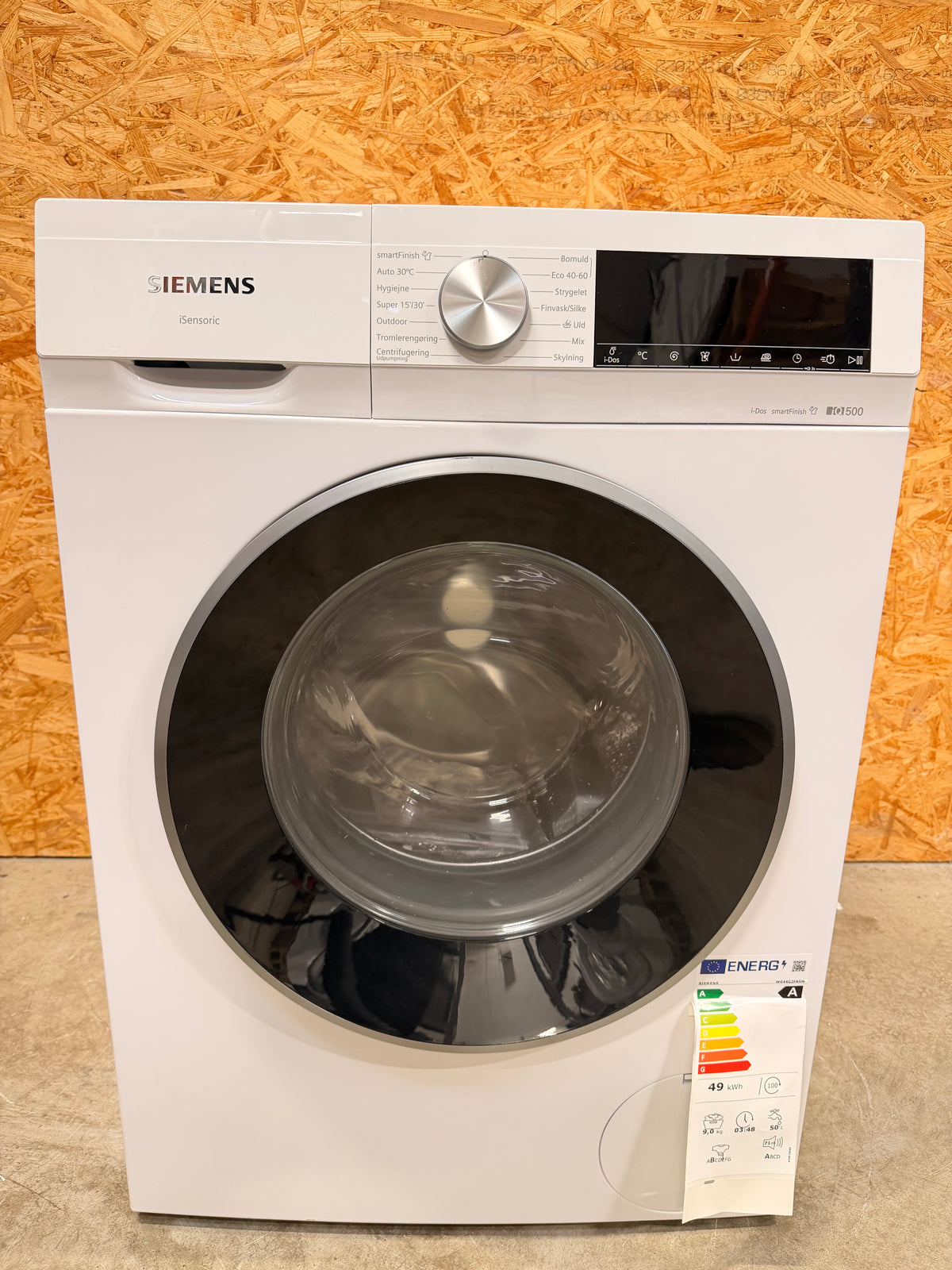 Siemens iQ500 vaskemaskine 9 kg. WG44G2FKDN - D20107