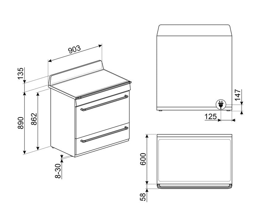 Smeg induktionskomfur TR90IBL2 - D18618 - Recirk - D18618